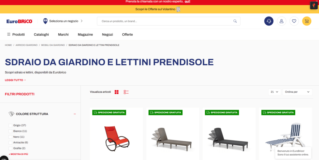 lettino prendisole Eurobrico
