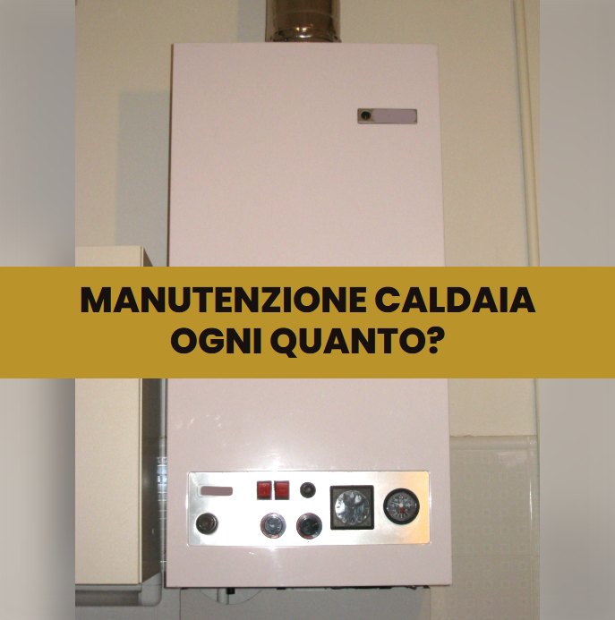 Caldaia murale a gas con pannello comandi e scarico fumi